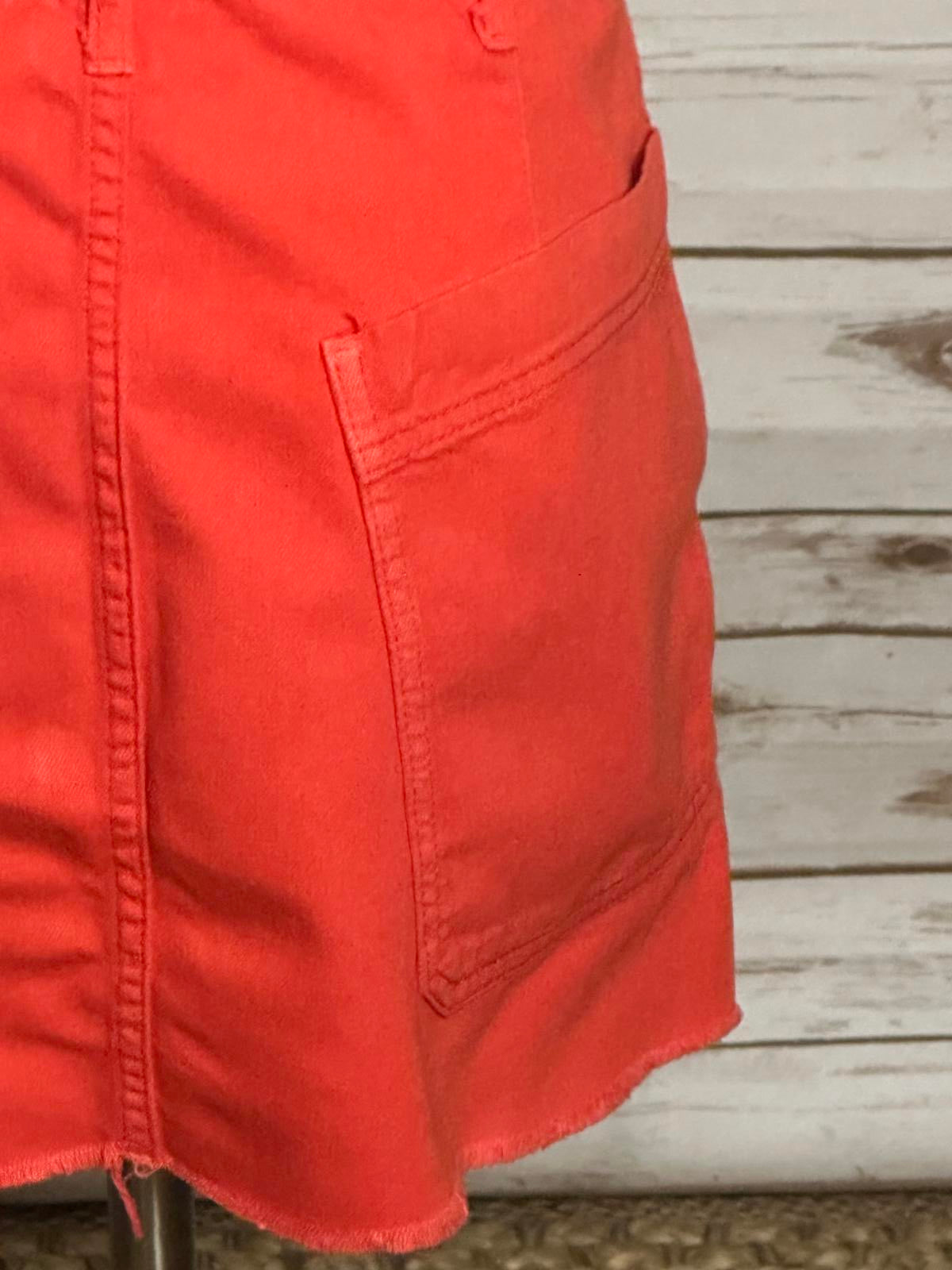 Urban Outfitters BDG coral cotton raw hem denim mini skirt Size Small