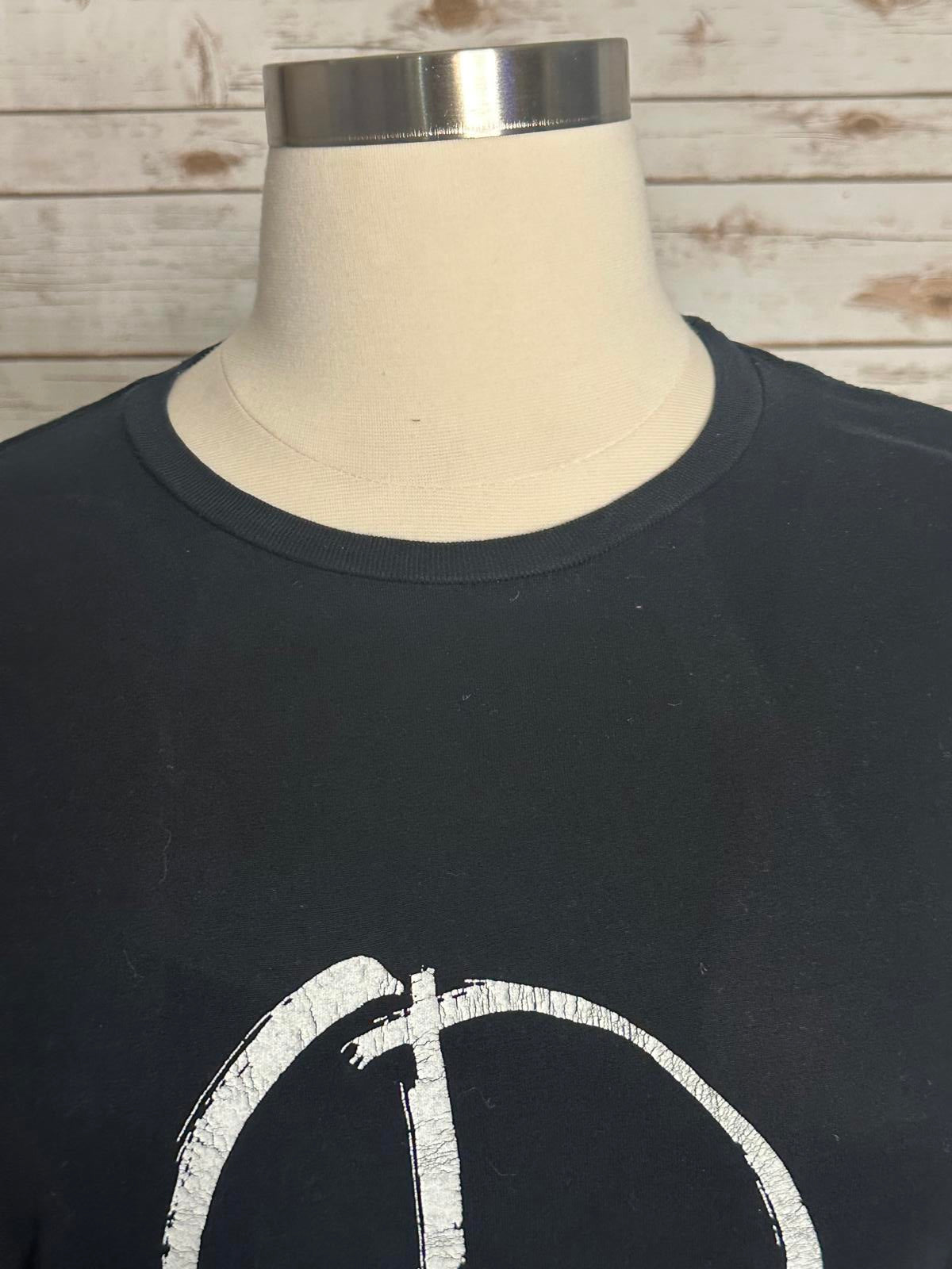 BDG Marine Specialties black/white peace sign cotton graphic t-shirt Size Large