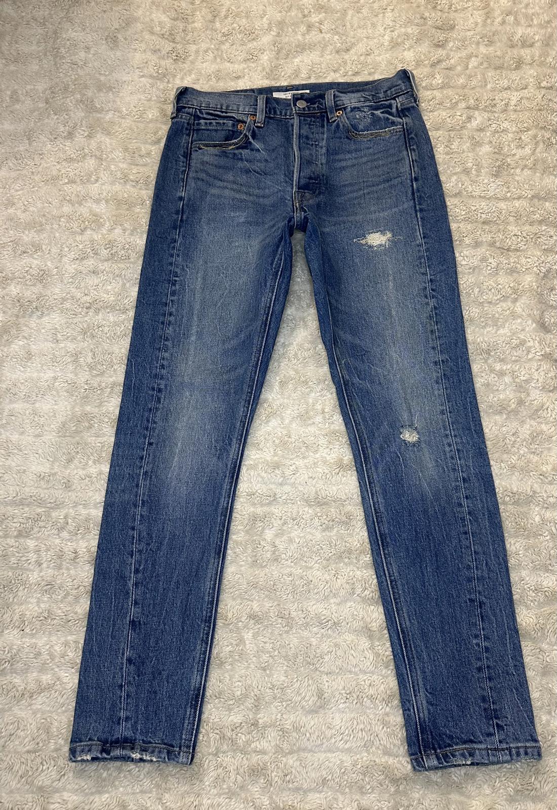 Levi's Altered upcycled stone-washed distressed 501 Skinny jeans Size 26x28