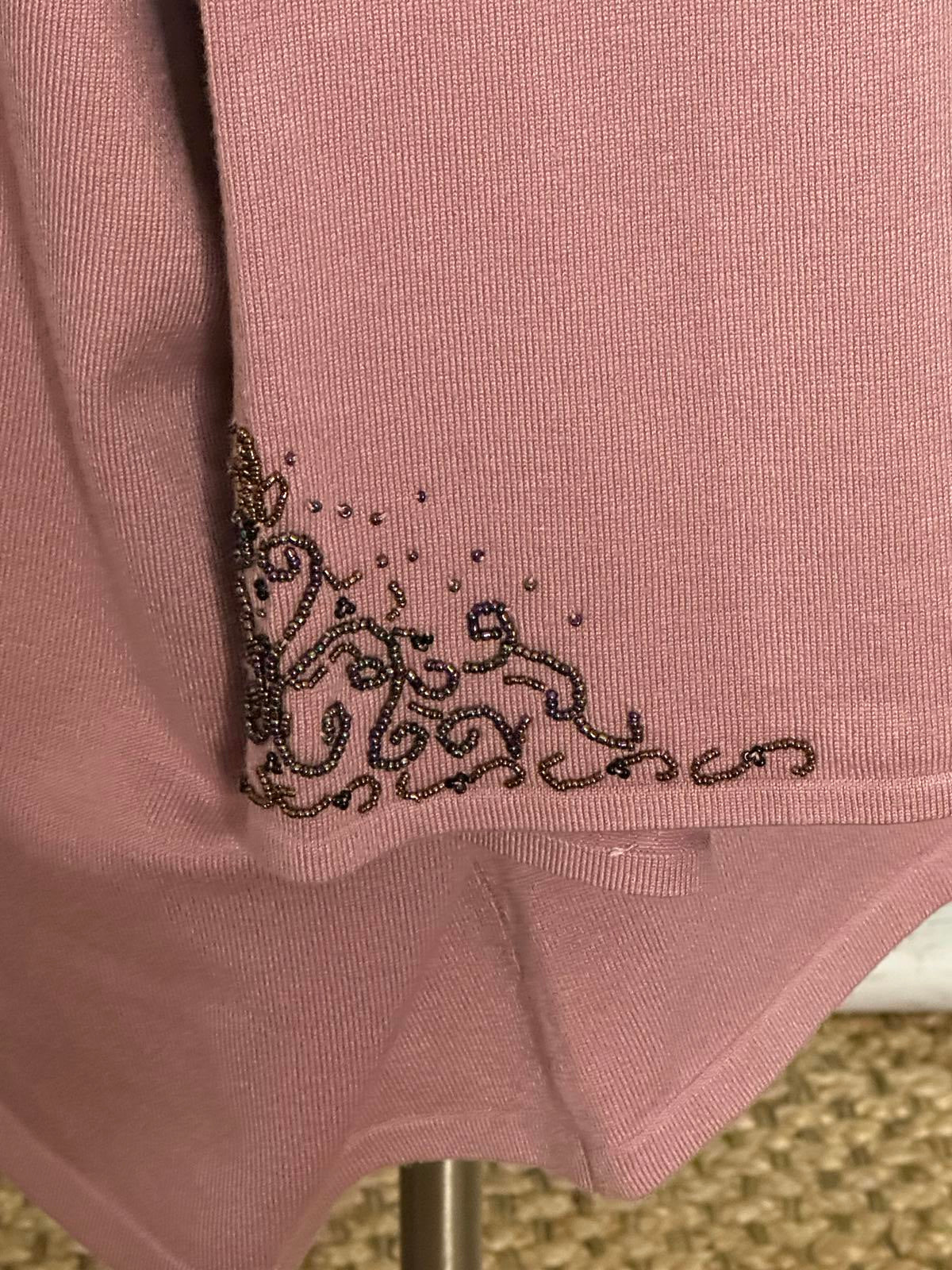 Bob Mackie Studio artsy mauve beaded knit top Size 4X