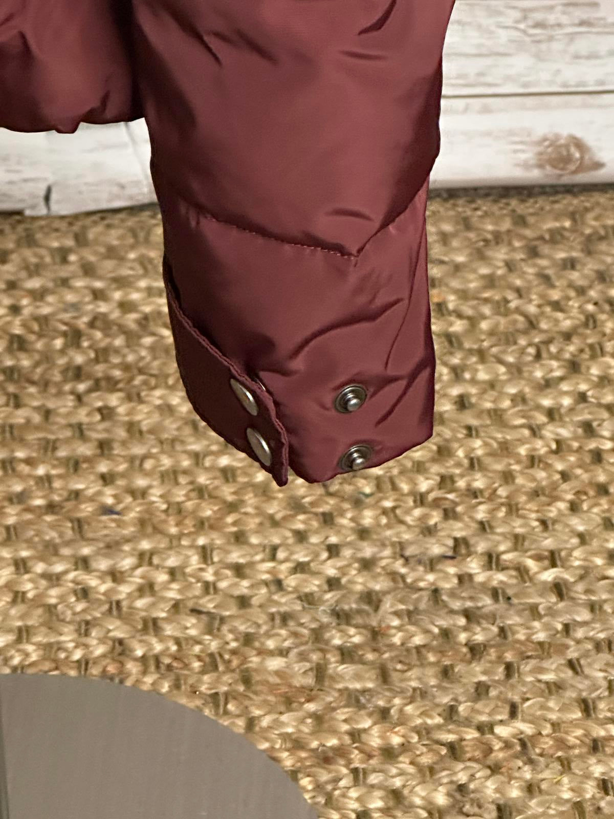Obermeyer Leighton burgundy hooded insulated full zip ski jacket Size 10