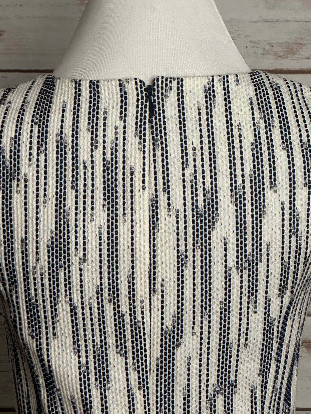 J. Crew navy/cream office siren Italian tweed sleeveless sheath dress Size 2