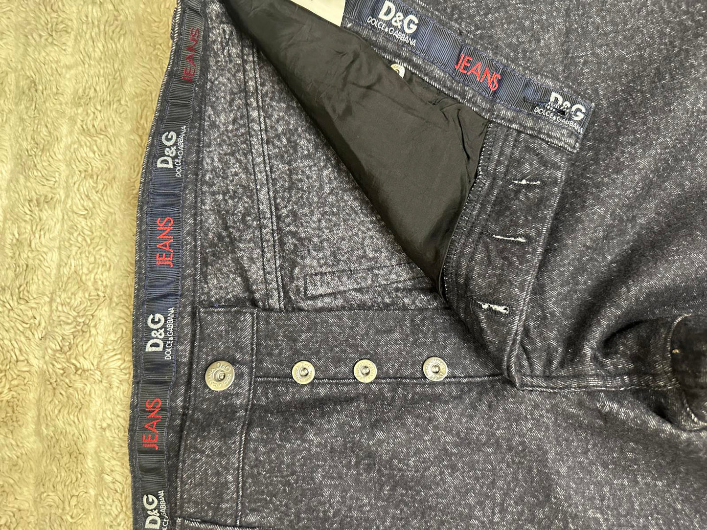 D&G Dolce&Gabbana gray cotton/wool mid-rise straight leg jeans IT 42/US 32