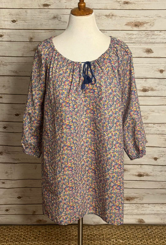 Liberty for J.Crew cotton multicolored floral dress/tunic/cover-up Size XS