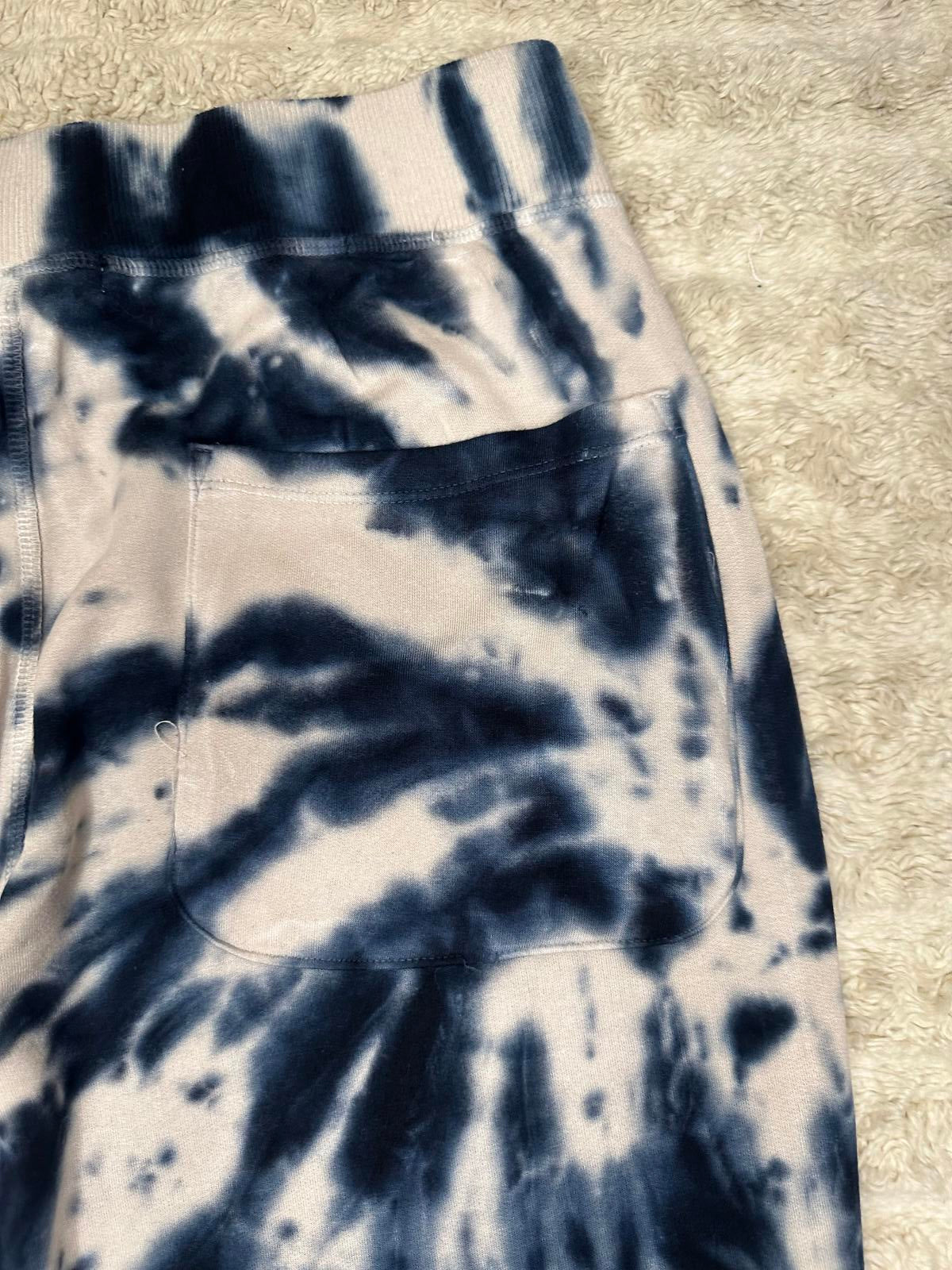Young, Fabulous & Broke athleisure teal/cream tie-dyed joggers Size Large