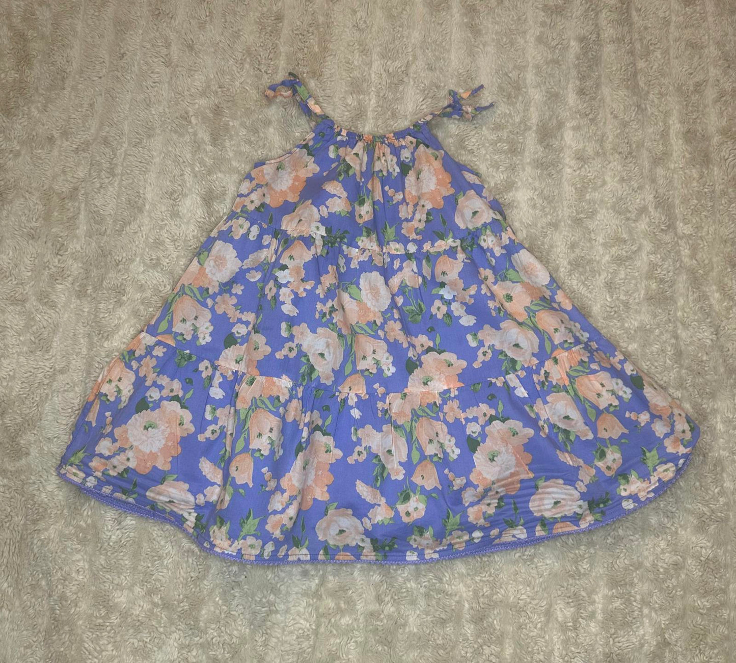 Janie & Jack purple/peach/green The Wanderer cotton floral sundress Size 2T