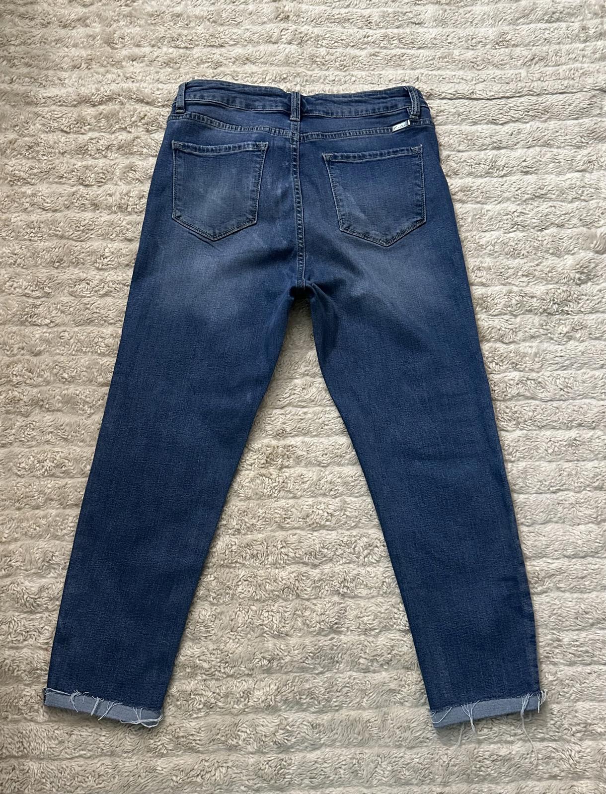 KanCan medium wash high-rise button fly cropped jeans Size 31