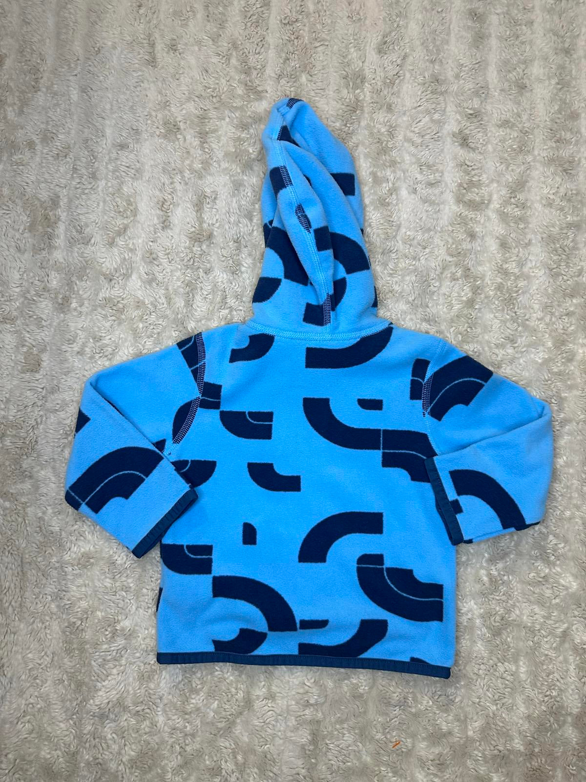 The North Face Glacier sky blue/navy full zip fleece hoodie Size 6-12 Months