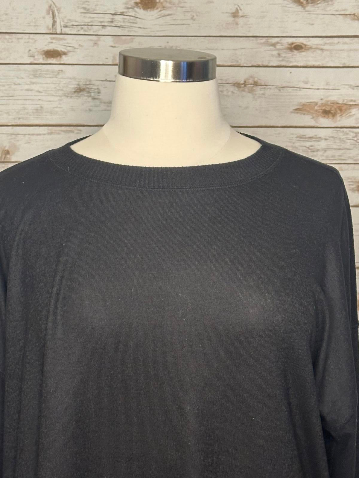 Lucky Brand black crewneck lightweight pullover sweater Size XXL