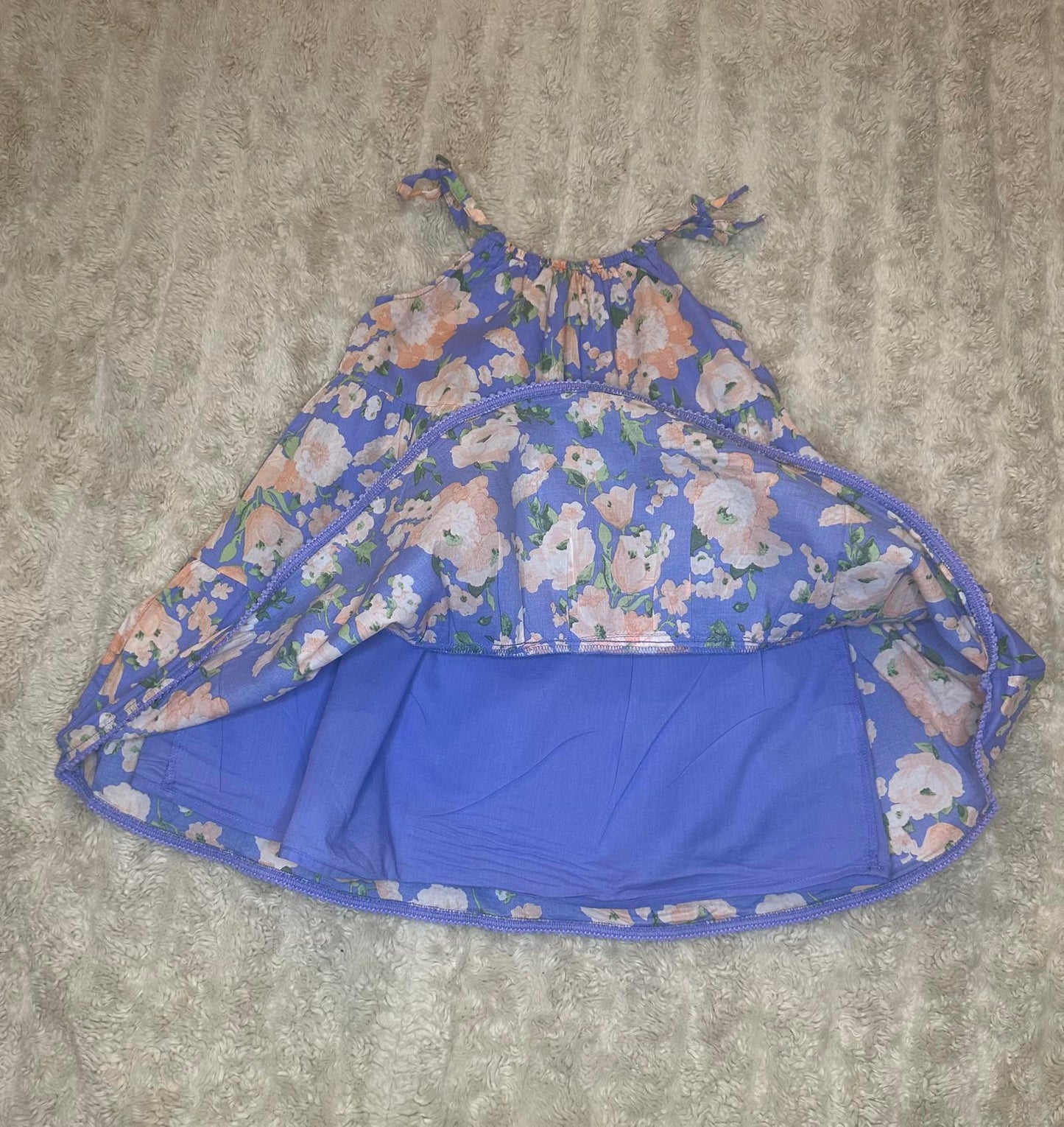 Janie & Jack purple/peach/green The Wanderer cotton floral sundress Size 2T