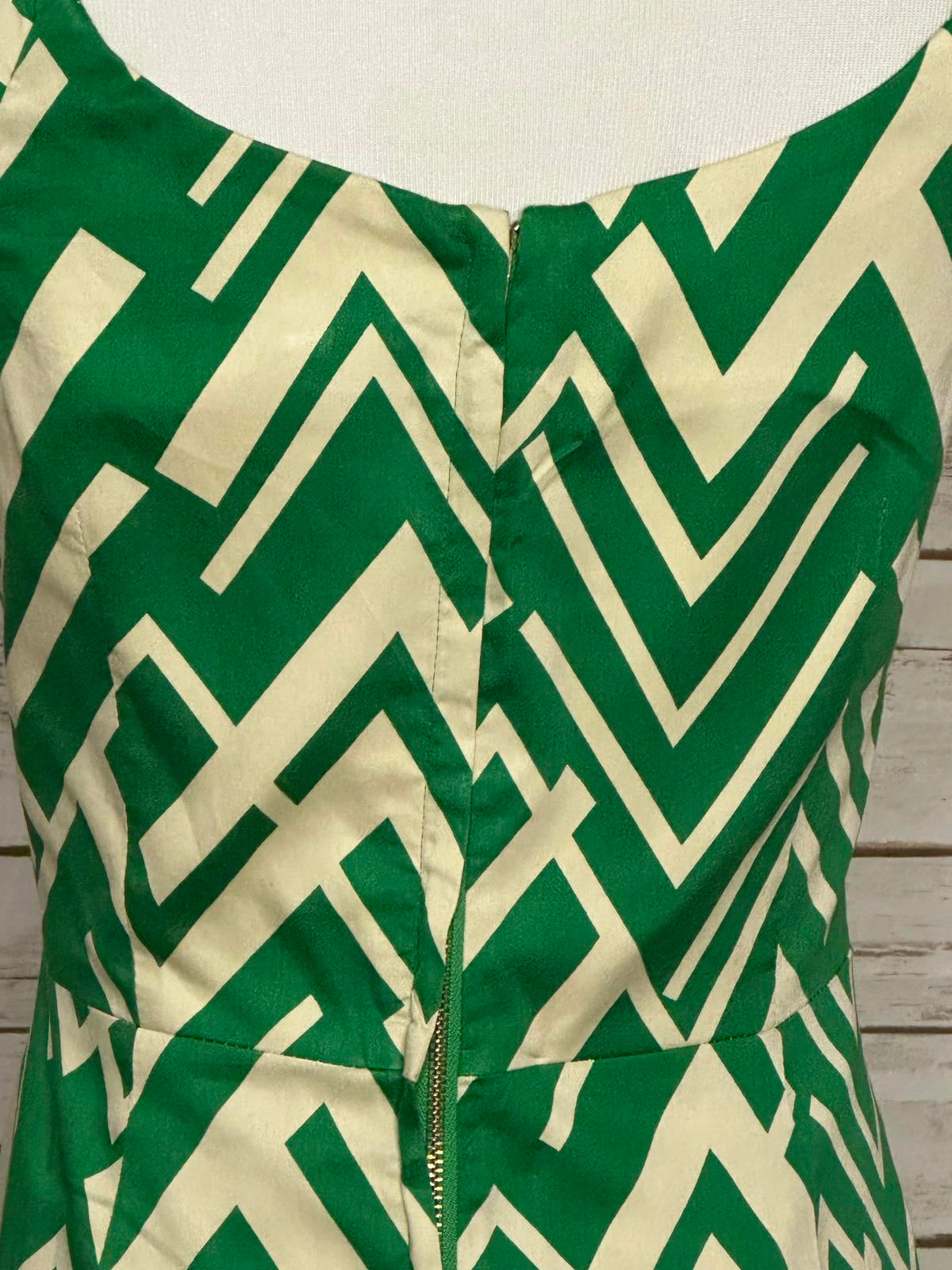 Milly green/white cotton officecore sheath dress Size 4