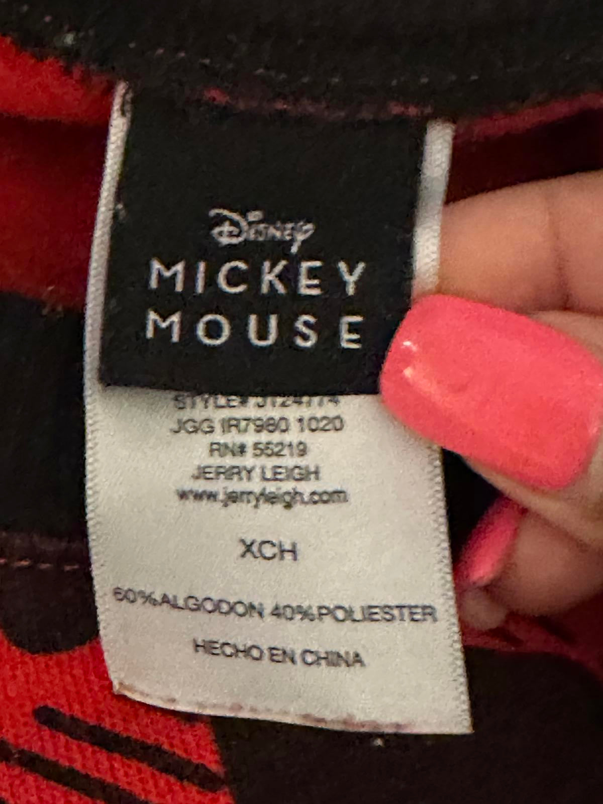 Disney Mickey Mouse casual athleisure red/black plaid sweatshirt Size XS