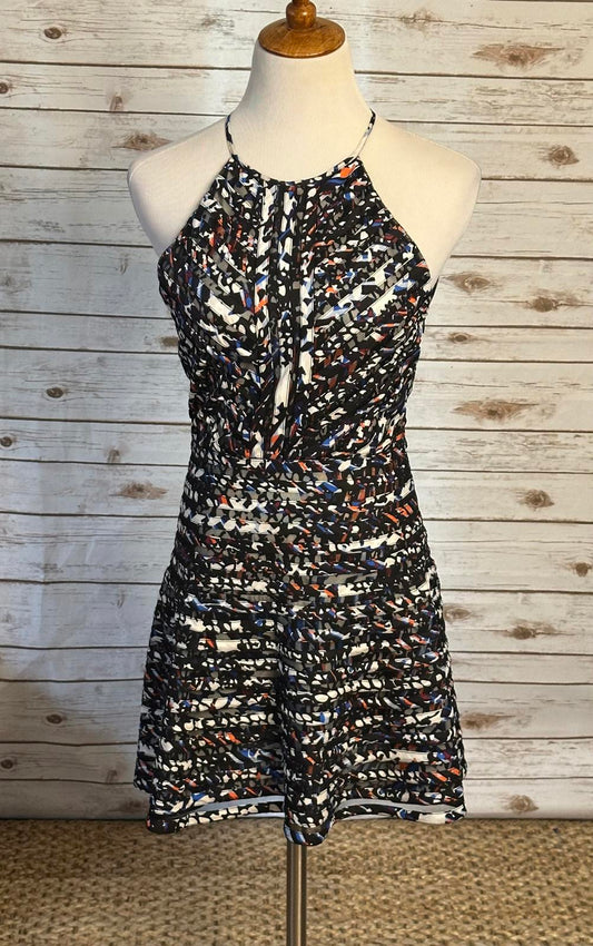 Parker Zulma multicolored halter fit and flare cutout cocktail dress Size Medium