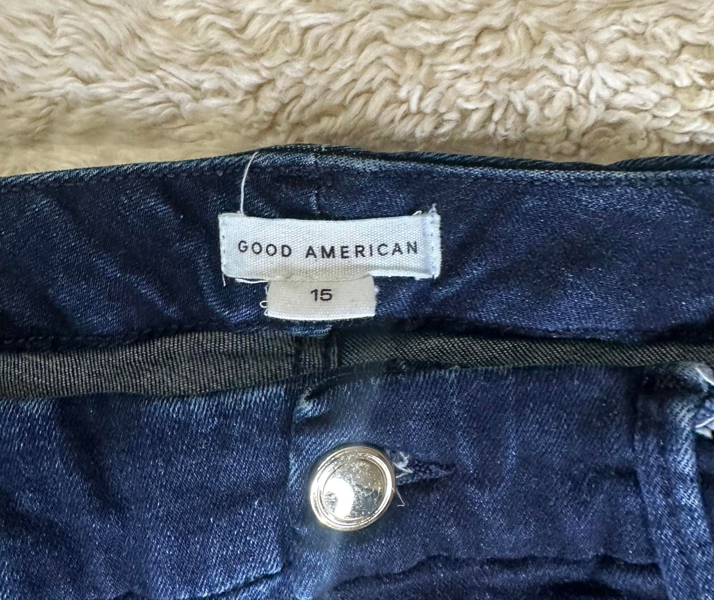 Good American Good Legs elevated casual dark wash skinny jeans Size 15