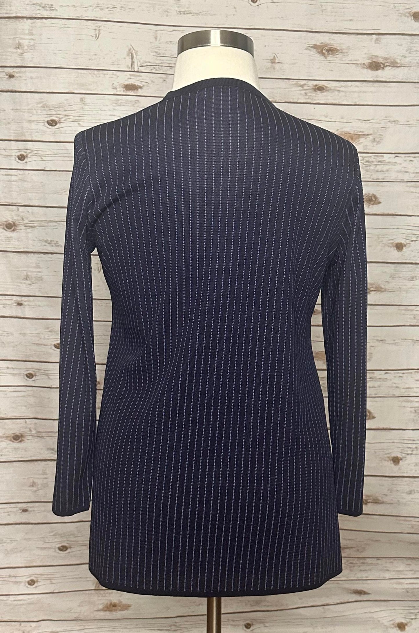 Exclusively Misook V-neck striped open cardigan Size Large