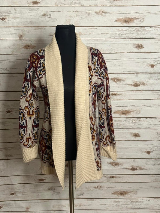 Vintage Saks Fifth Avenue wool-blend multicolored open cardigan sweater Size Large