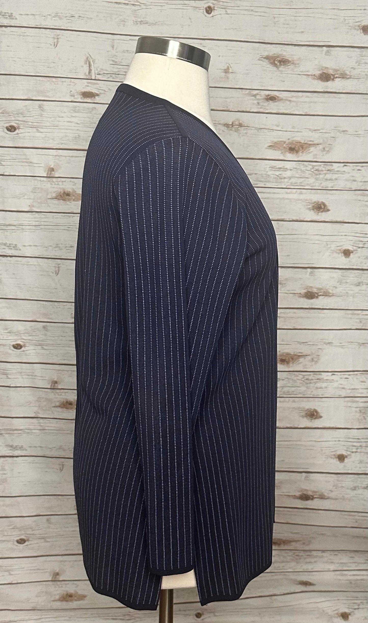Exclusively Misook V-neck striped open cardigan Size Large