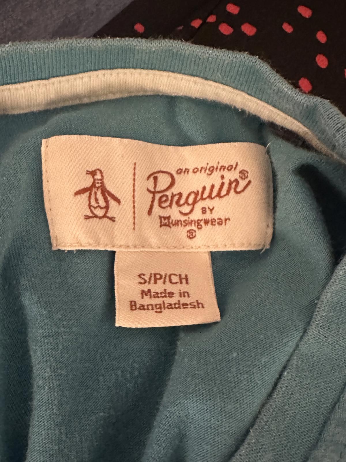 Original Penguin turquoise striped cotton short sleeve t-shirt Size Small