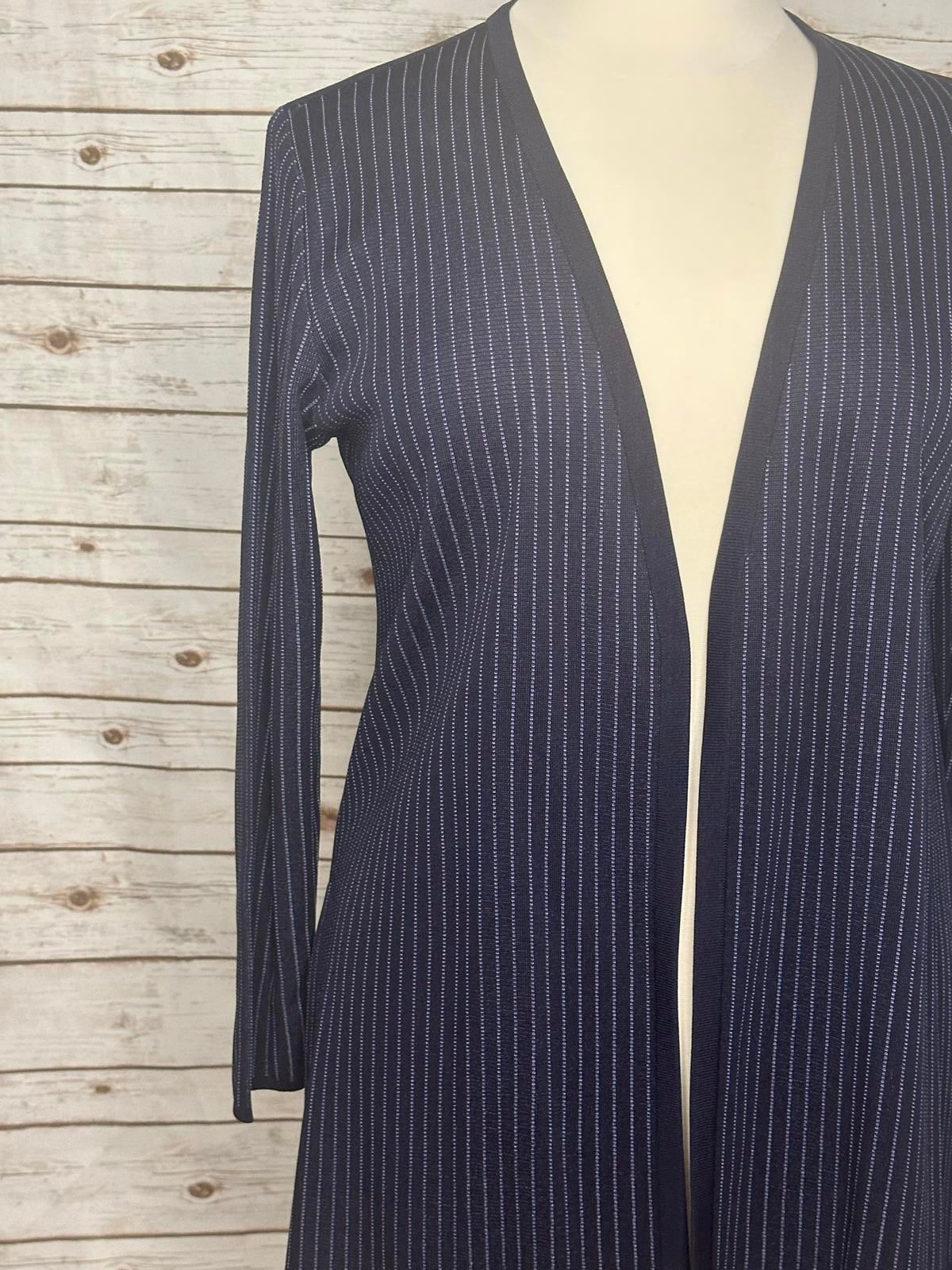 Exclusively Misook V-neck striped open cardigan Size Large