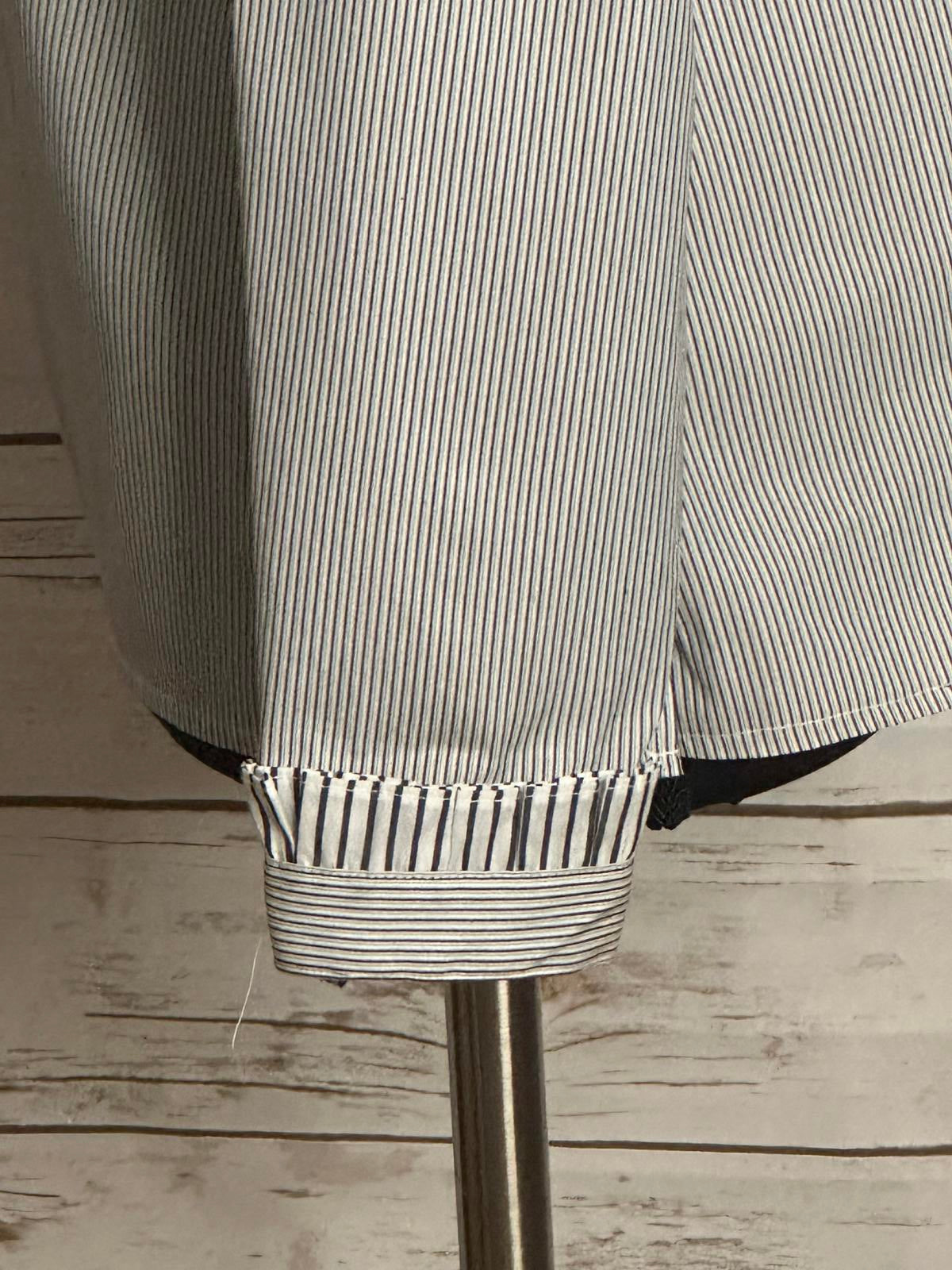 per se Carlisle black/white ruffled collar pinstriped button-up shirt Size 0