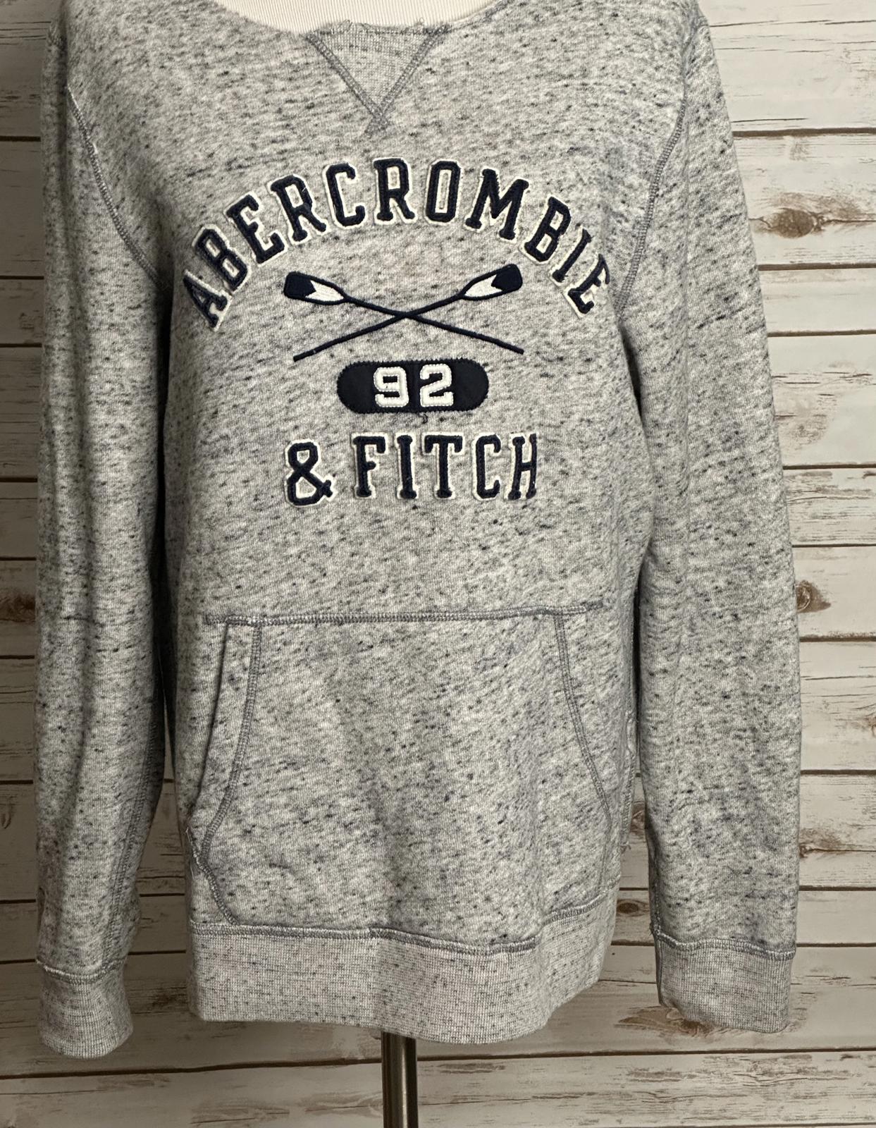 Abercrombie & Fitch distressed oversized marled grey sweatshirt Size Medium
