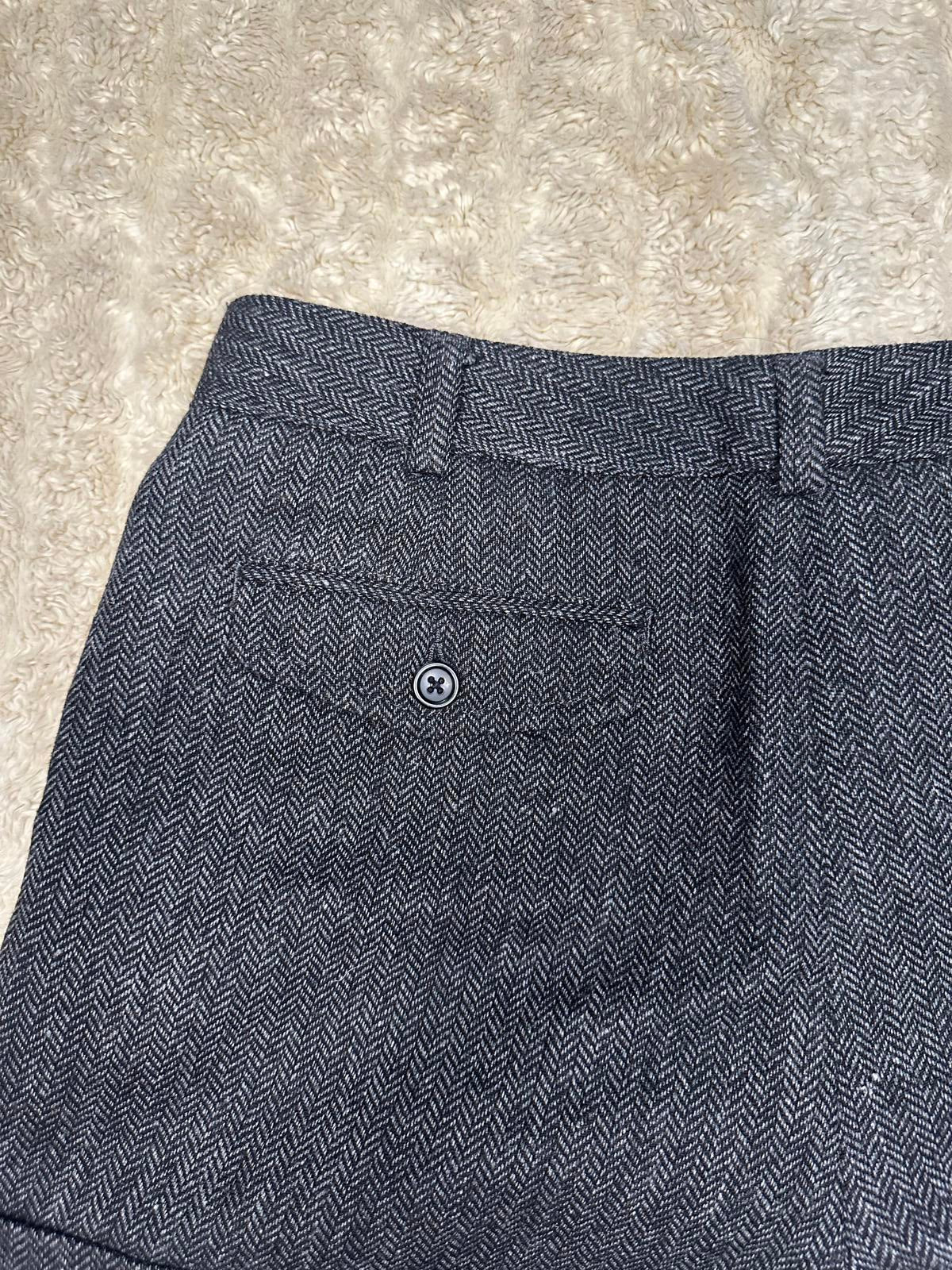 Lands' End Canvas classic black/grey herringbone wool-blend cuffed shorts Size 6