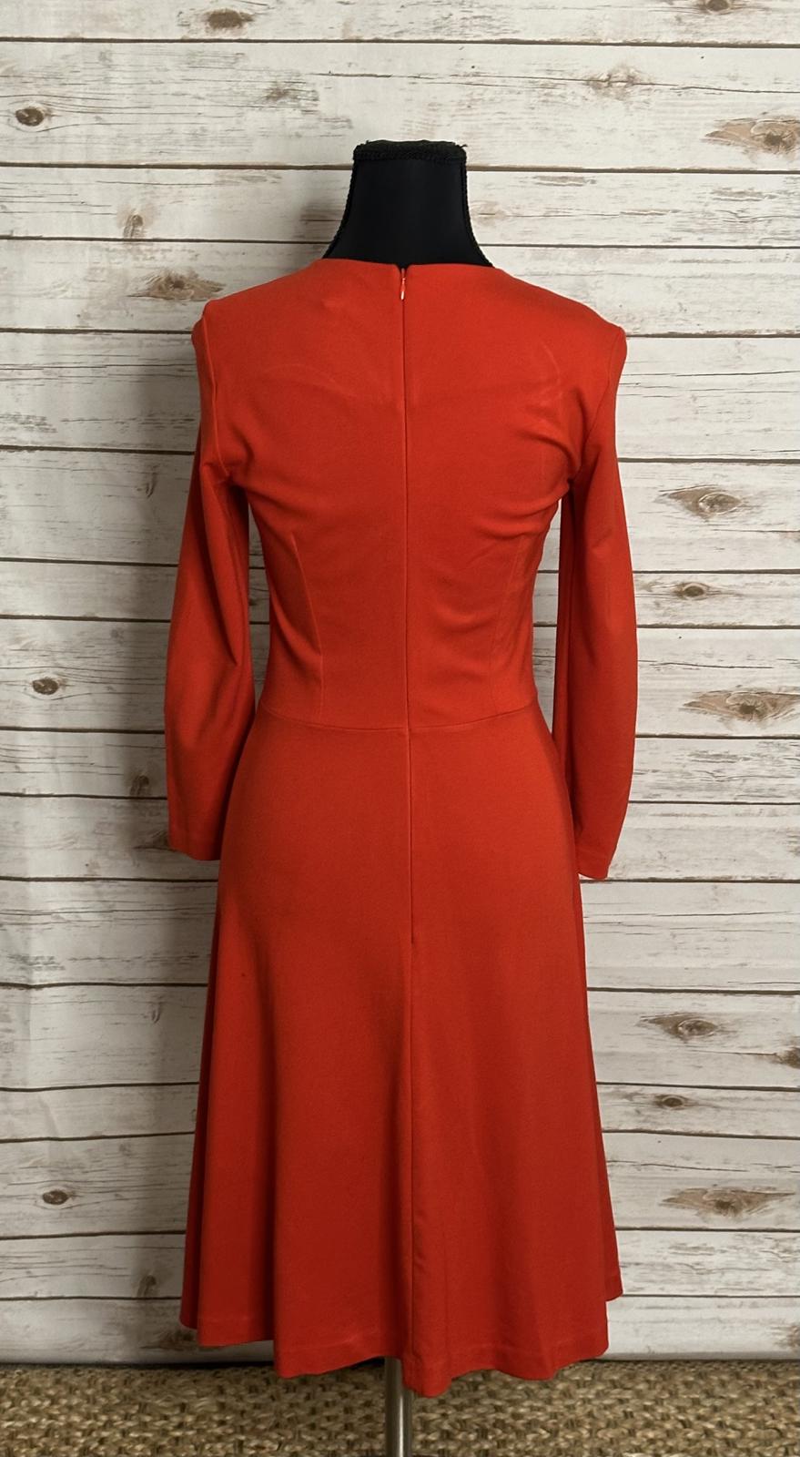 LK Bennett classic business casual Tomato Red Dr Case fit and flare dress Size 2
