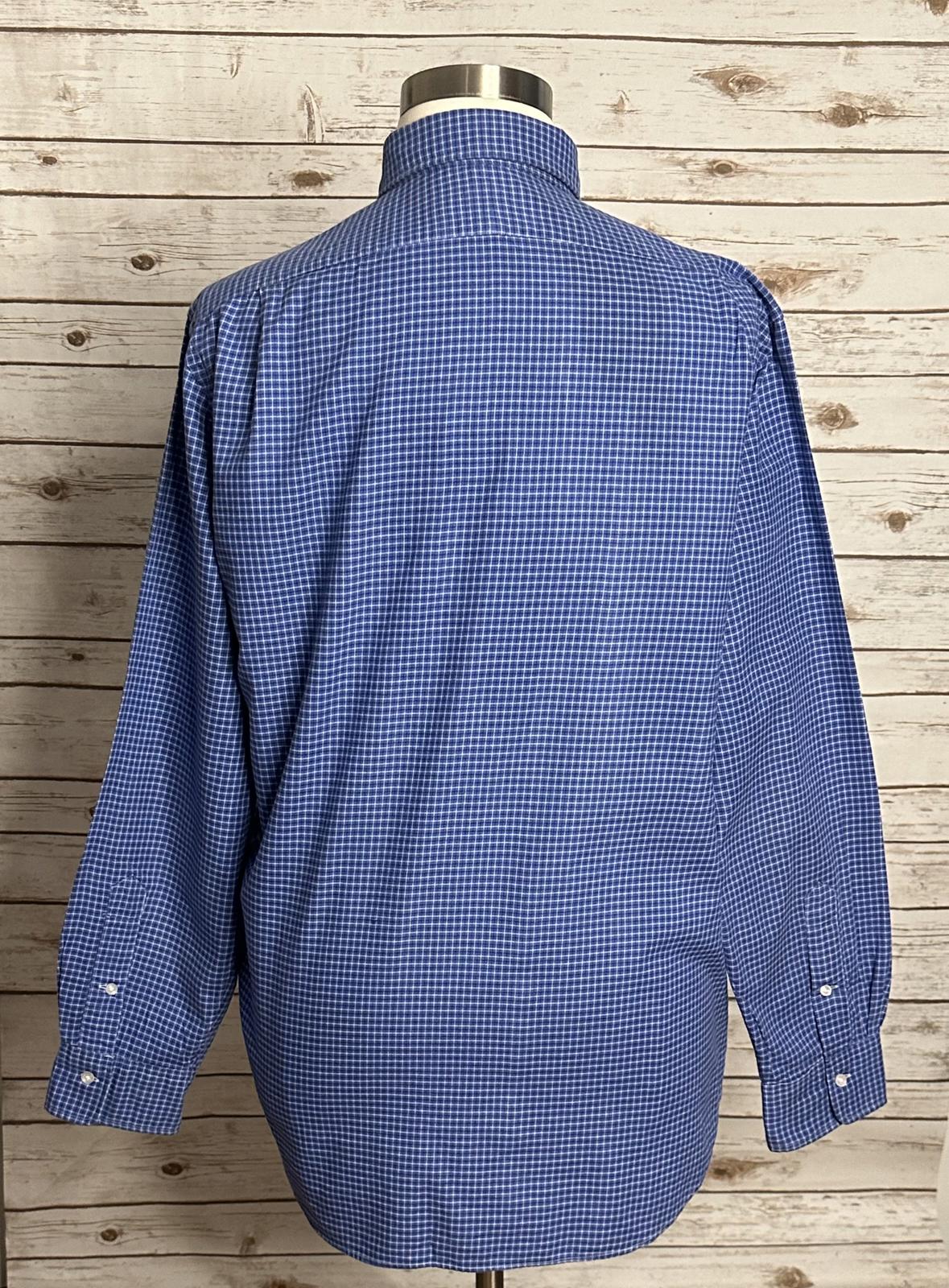 Polo Ralph Lauren classic cotton blue/navy/white plaid button-up shirt Size XL