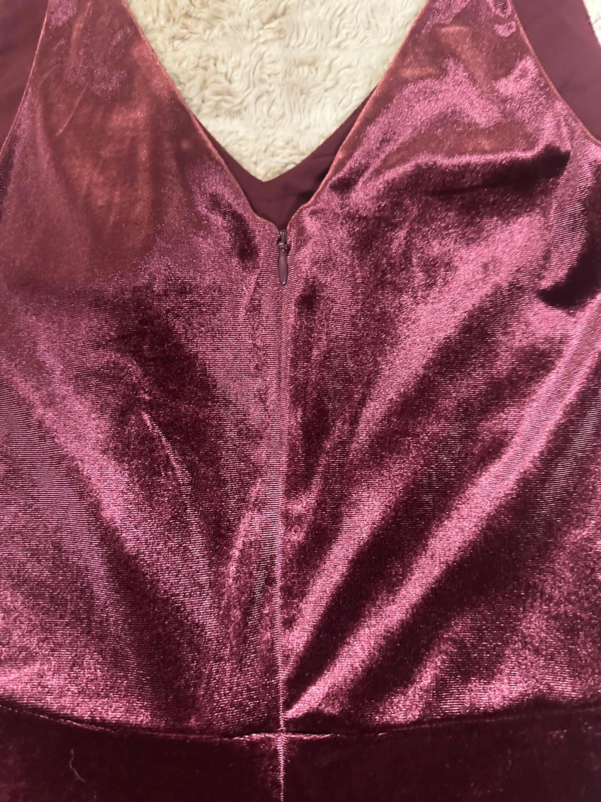 Banana Republic whimsigoth dark fairy burgundy V-neck velvet jumpsuit Size 2