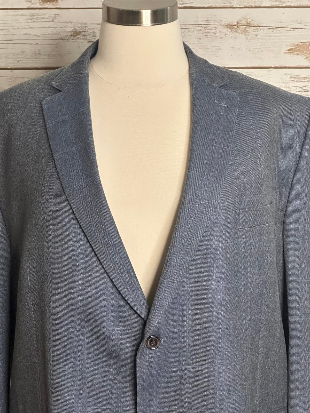 Lauren Ralph Lauren silk-wool single-breasted windowpane sportscoat/blazer 50R