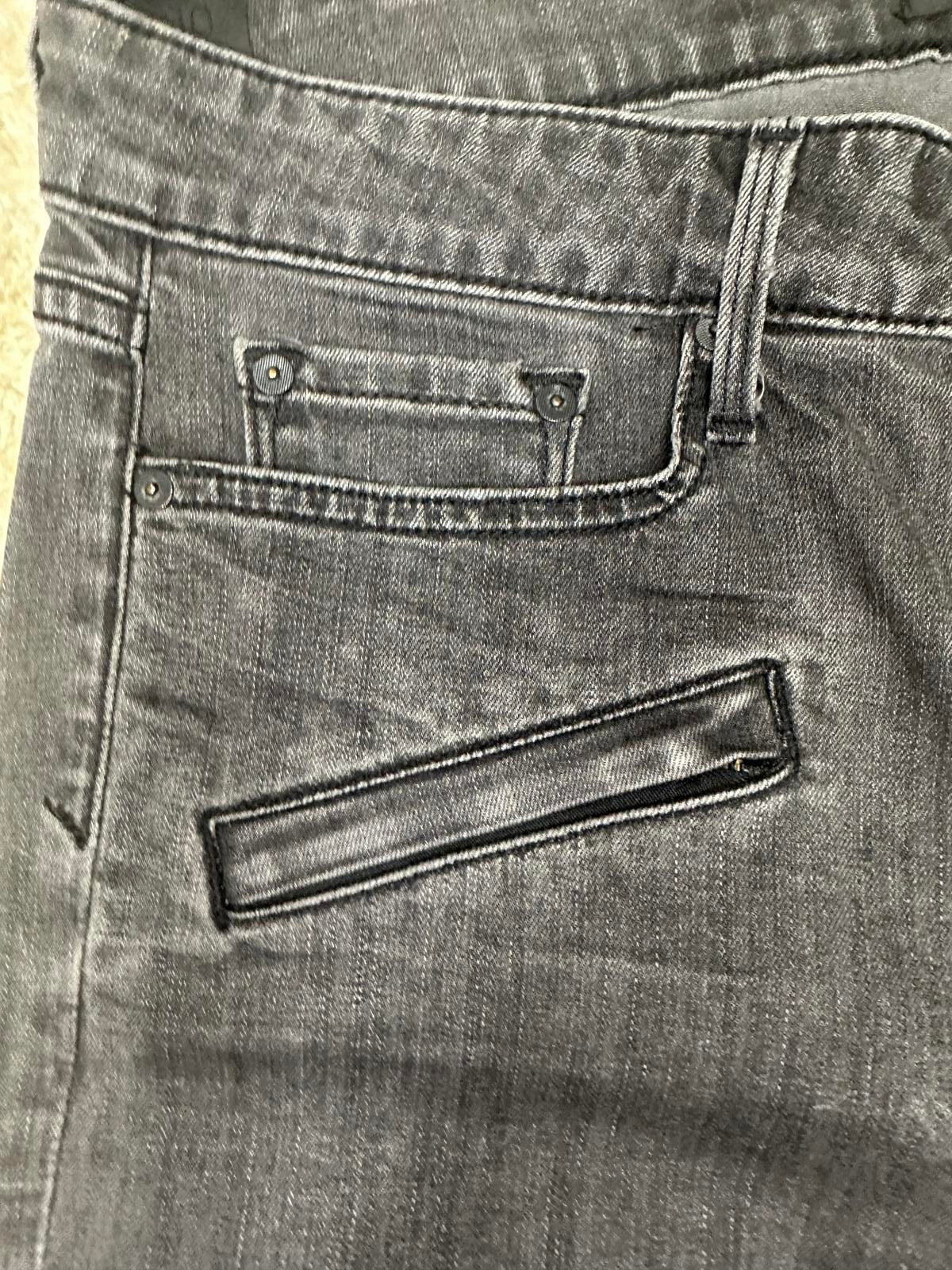 Vince mid-grey moto-style denim skinny jeans Size 30