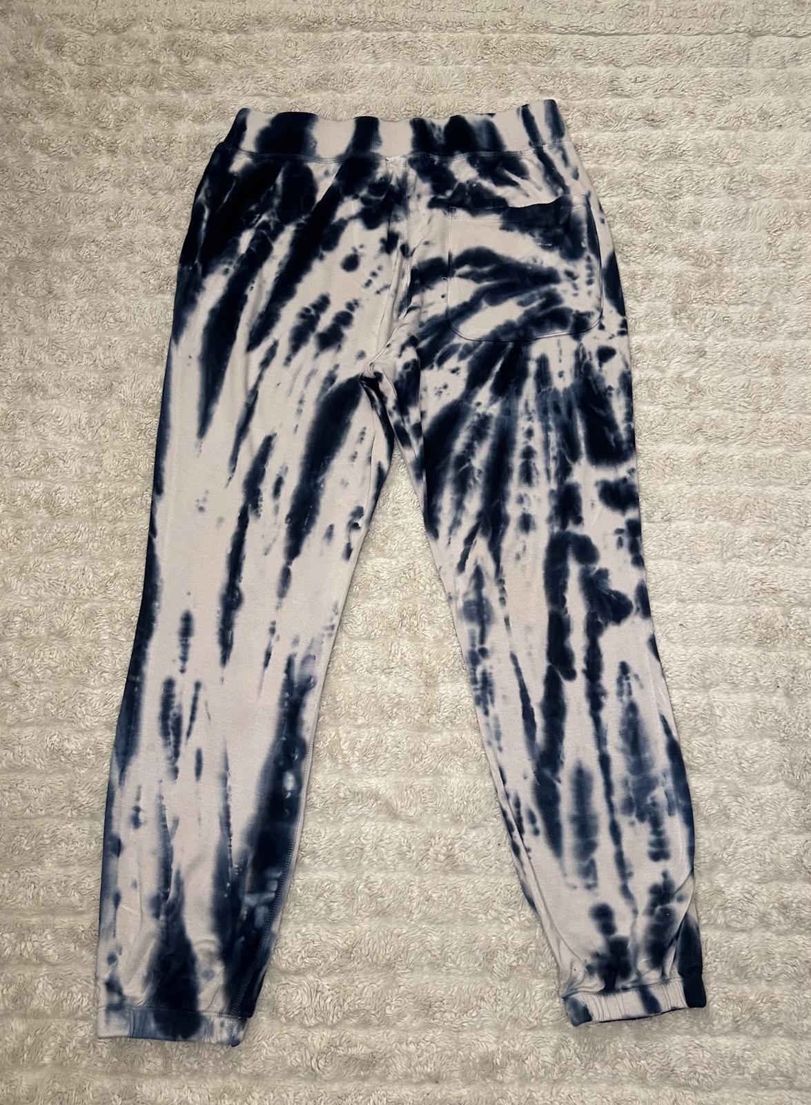 Young, Fabulous & Broke athleisure teal/cream tie-dyed joggers Size Large