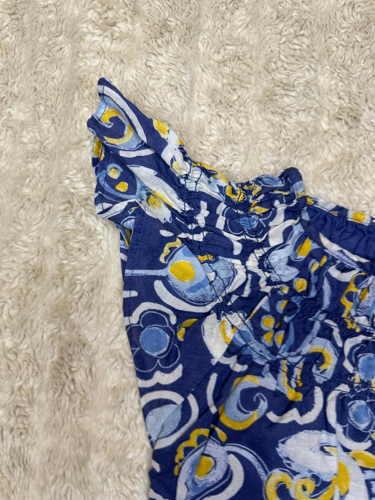 J.Crew/Crewcuts royal blue floral smocked flutter sleeve dress Size 3/3T