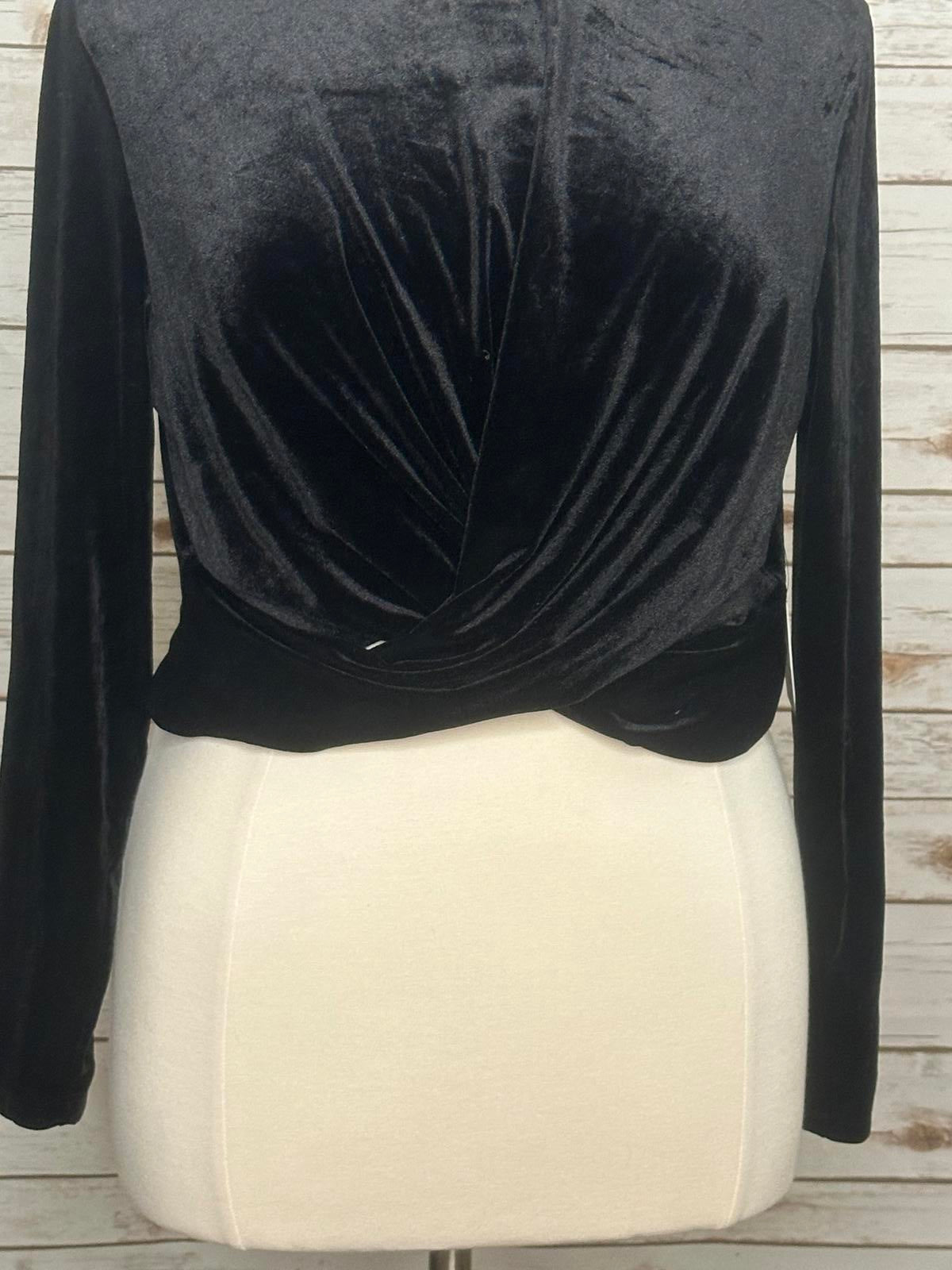 Eloquii Elements black velvet twisted crop top Size 20