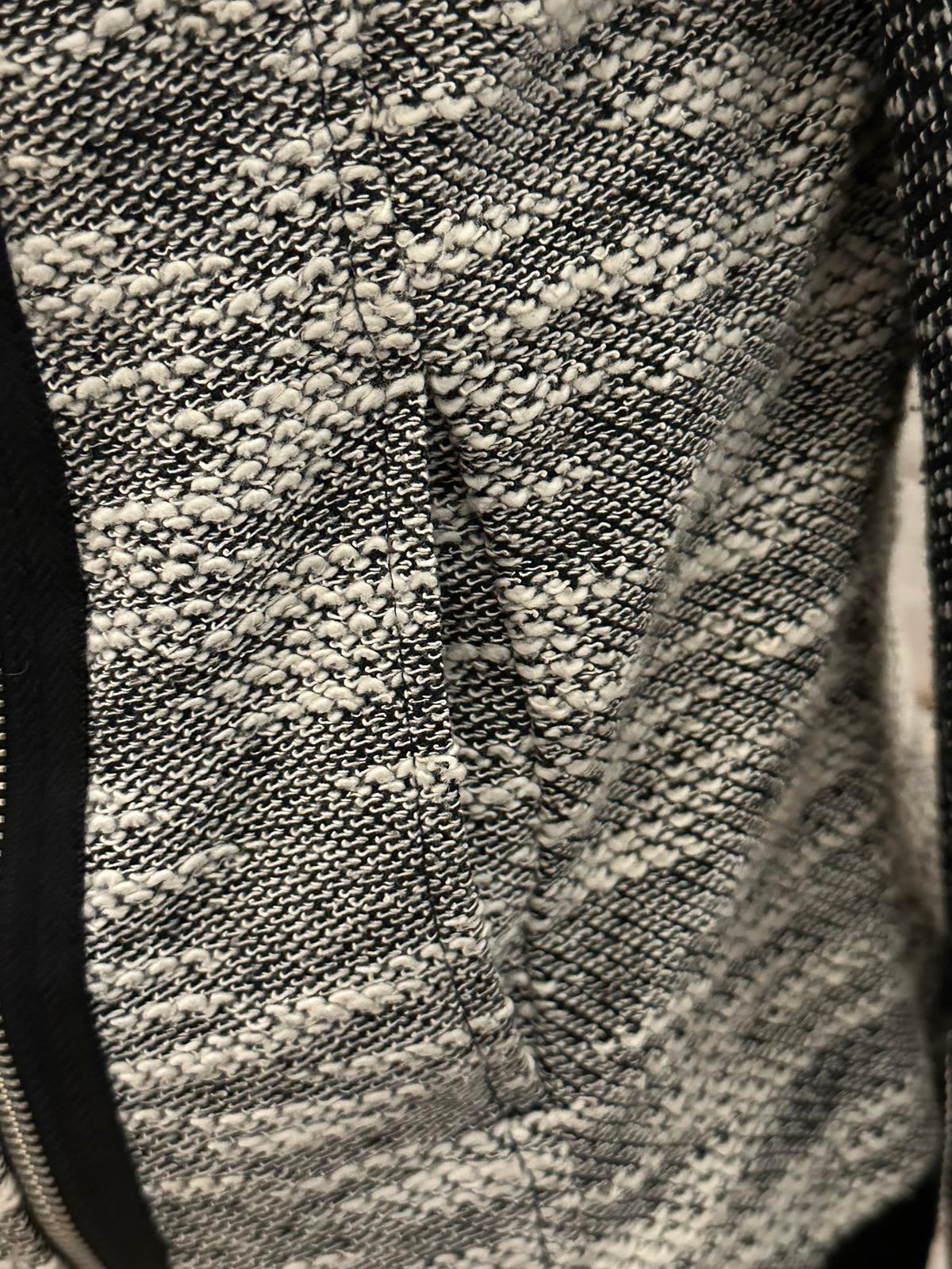 Old Navy black/white marled boucle moto long sleeve full zip jacket Size Small
