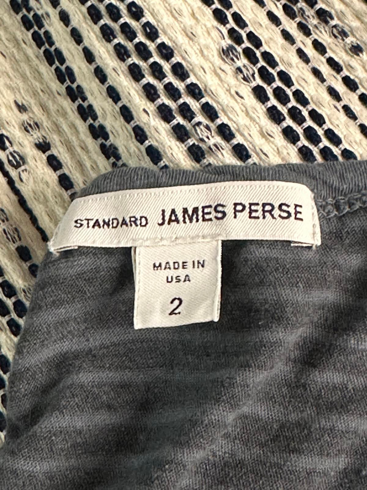 James Perse cotton grey/blue striped racerback ruched maxi dress Size 2/Med