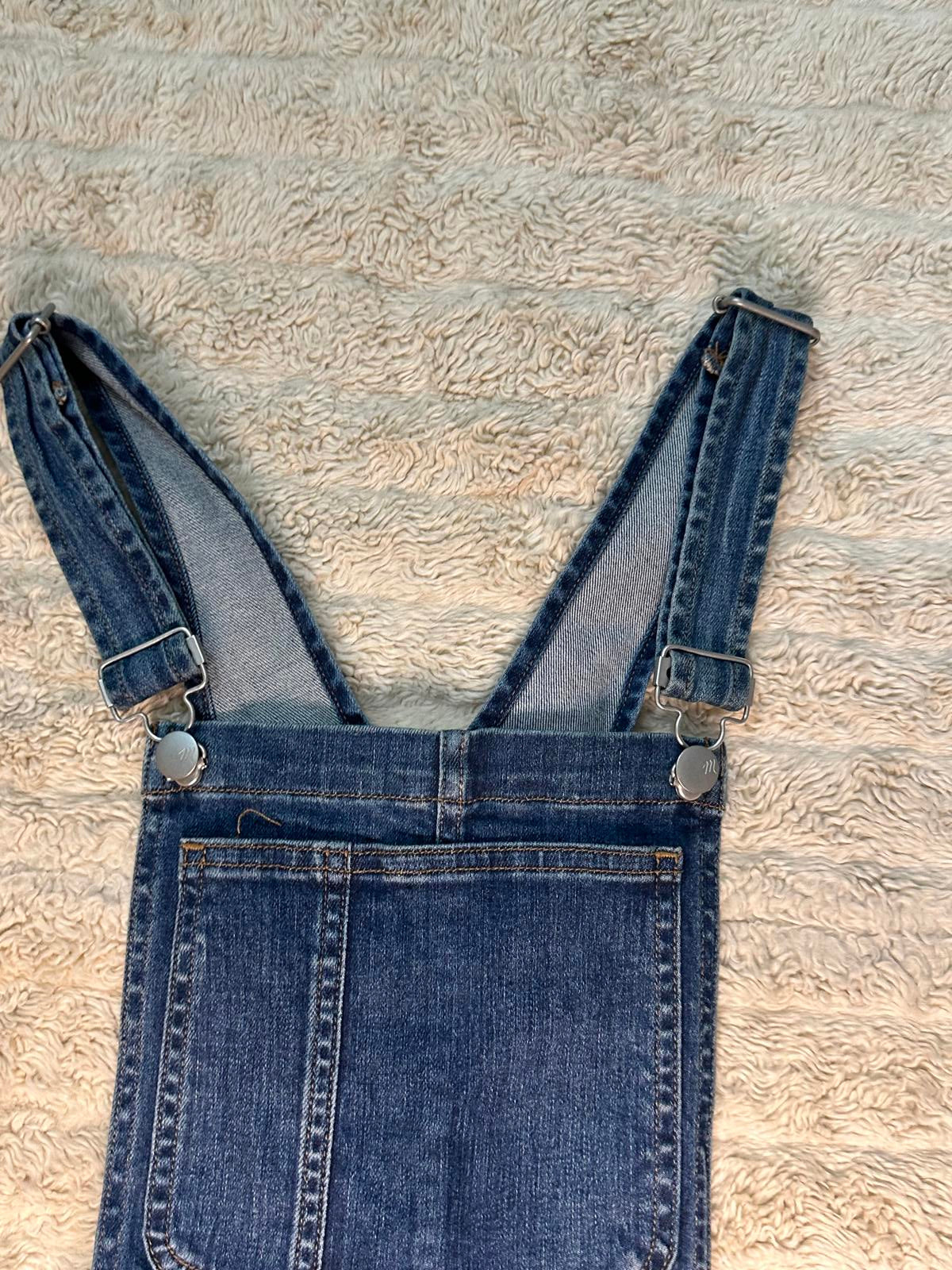 Madewell classic medium wash skinny frayed hem denim overalls Size XXS
