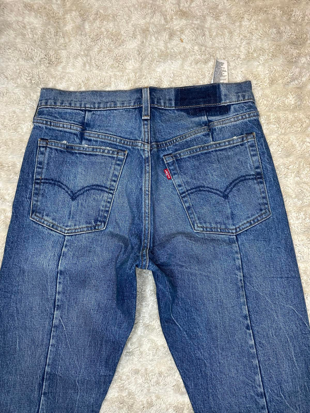 Levi's Altered upcycled stone-washed distressed 501 Skinny jeans Size 26x28