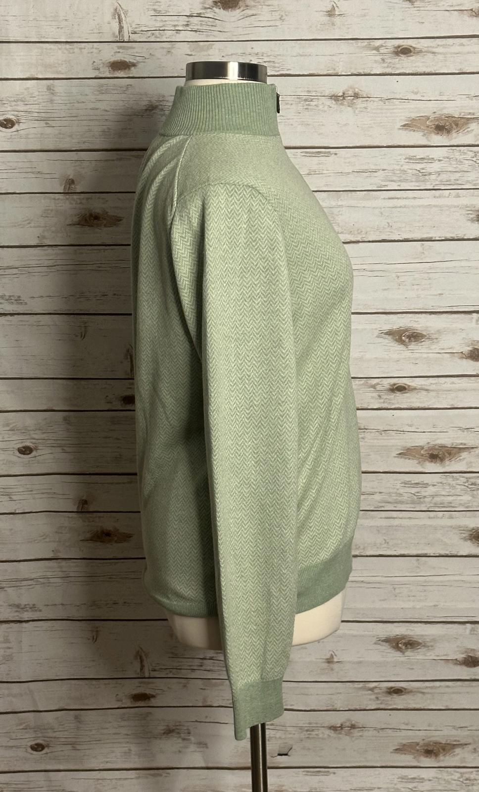 Brooks Brothers cotton/linen mock neck 1/4 zip long sleeve sweater Size Large