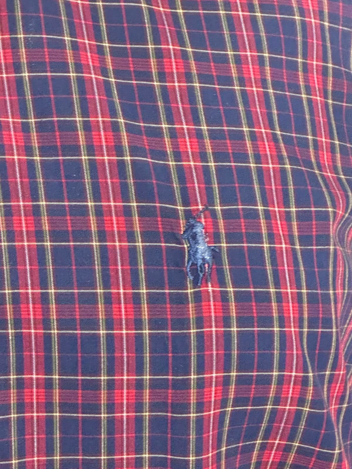 Ralph Lauren Classic Fit red/navy blue classic plaid button-down shirt Size XL