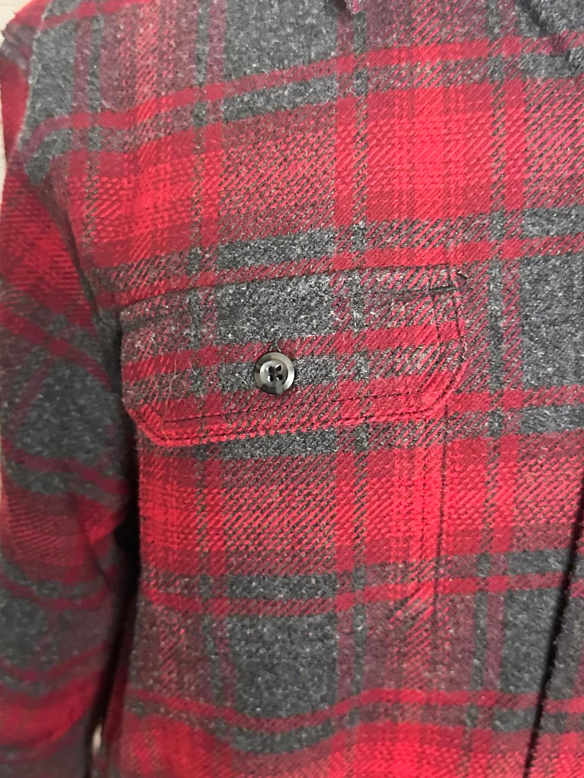 Orvis cotton-blend red/grey plaid flannel shacket Size XL