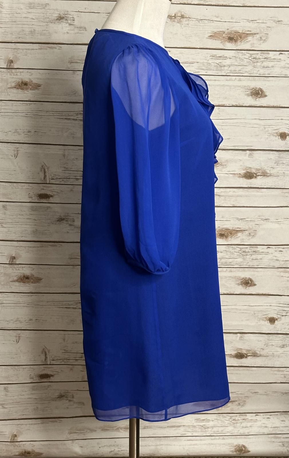 tibi elegant royal blue silk mini shift cocktail dress Size 6