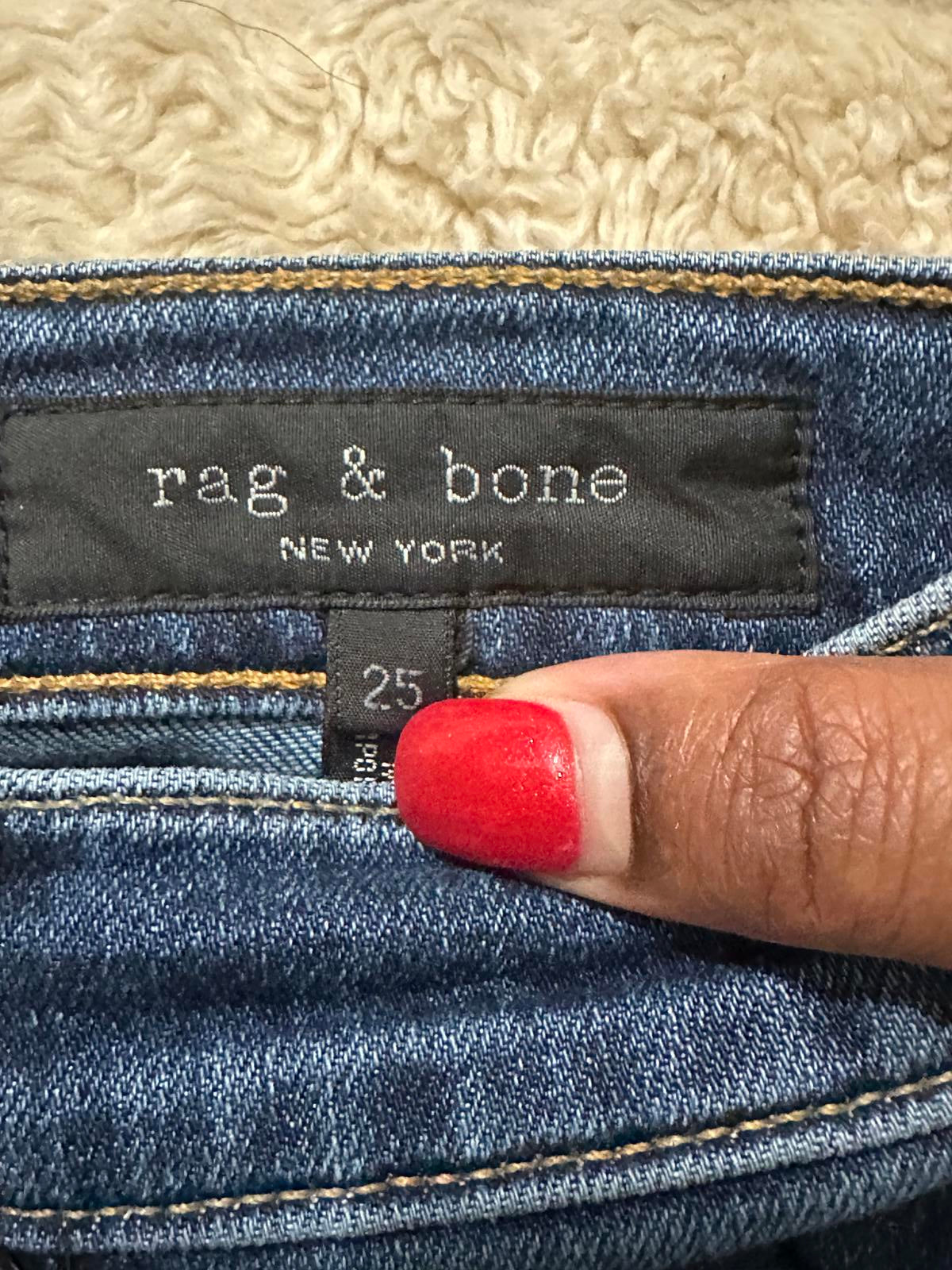 rag & bone medium wash high-rise cigarette jeans Size 25