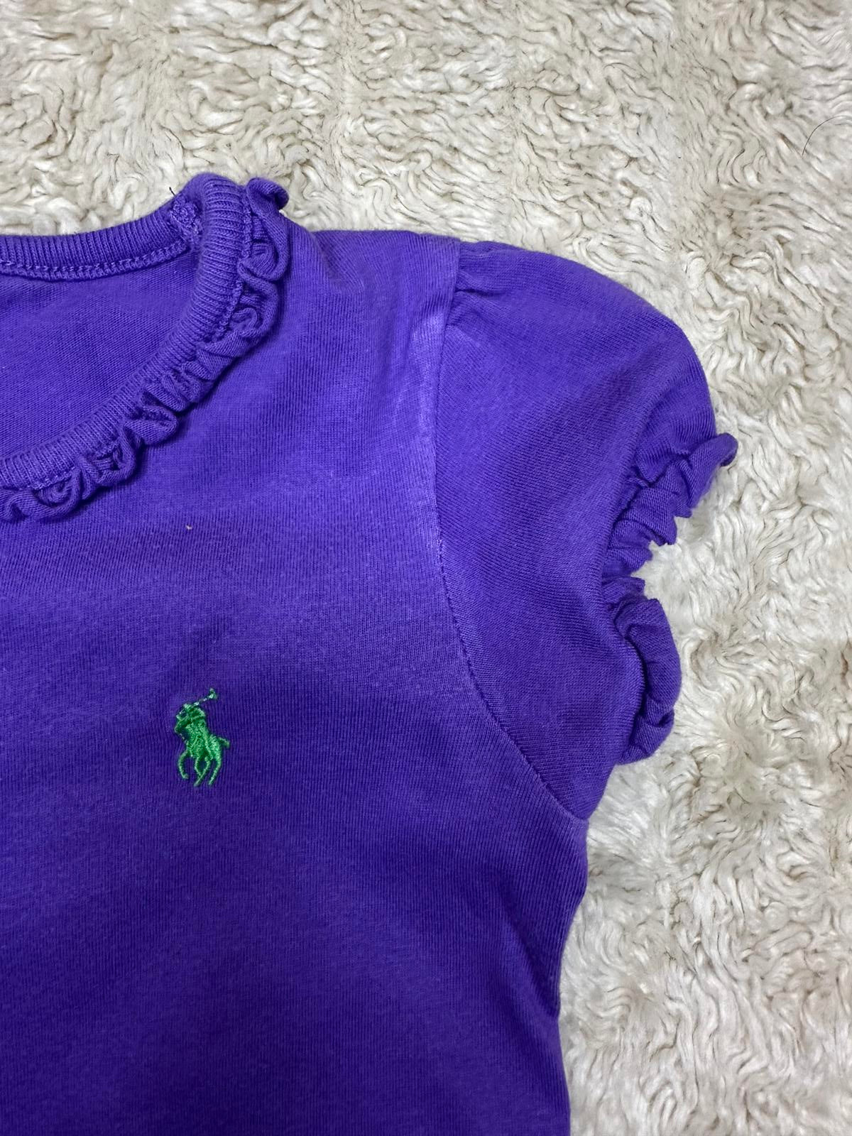 Ralph Lauren purple cotton short sleeve ruffle t-shirt Size 4/4T