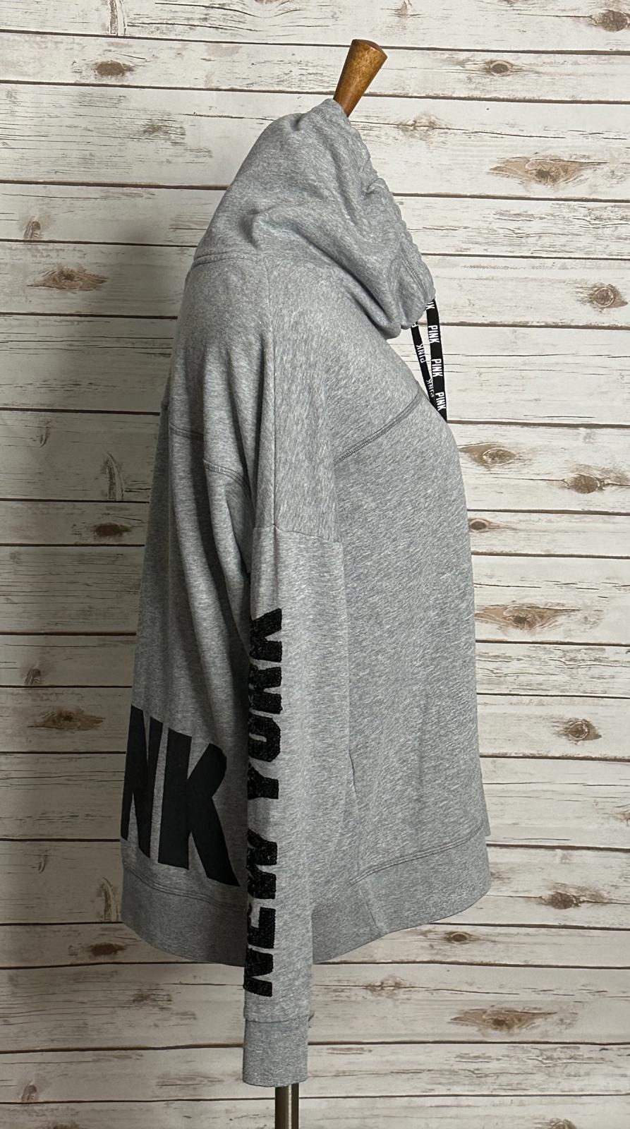 Victoria's Secret PINK sequin 'New York' cowl neck fleece sweatshirt Size Large