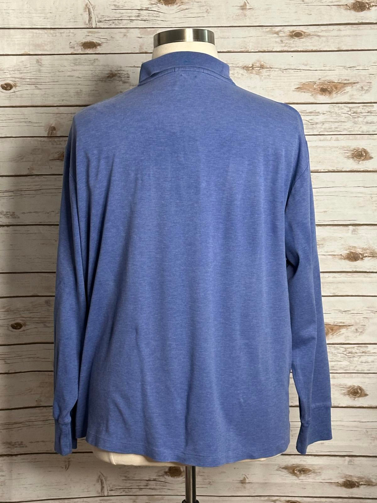 Polo Ralph Lauren heather blue Classic Fit cotton long sleeve polo shirt Size XL