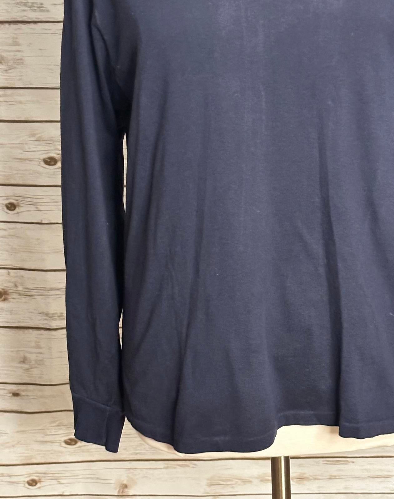 Polo Ralph Lauren casual navy blue cotton V-neck long sleeve t-shirt Size Large