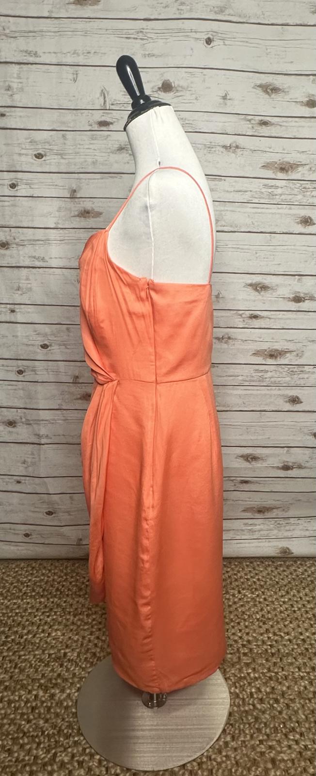Banana Republic orange faux wrap spaghetti strap cocktail dress Size 6