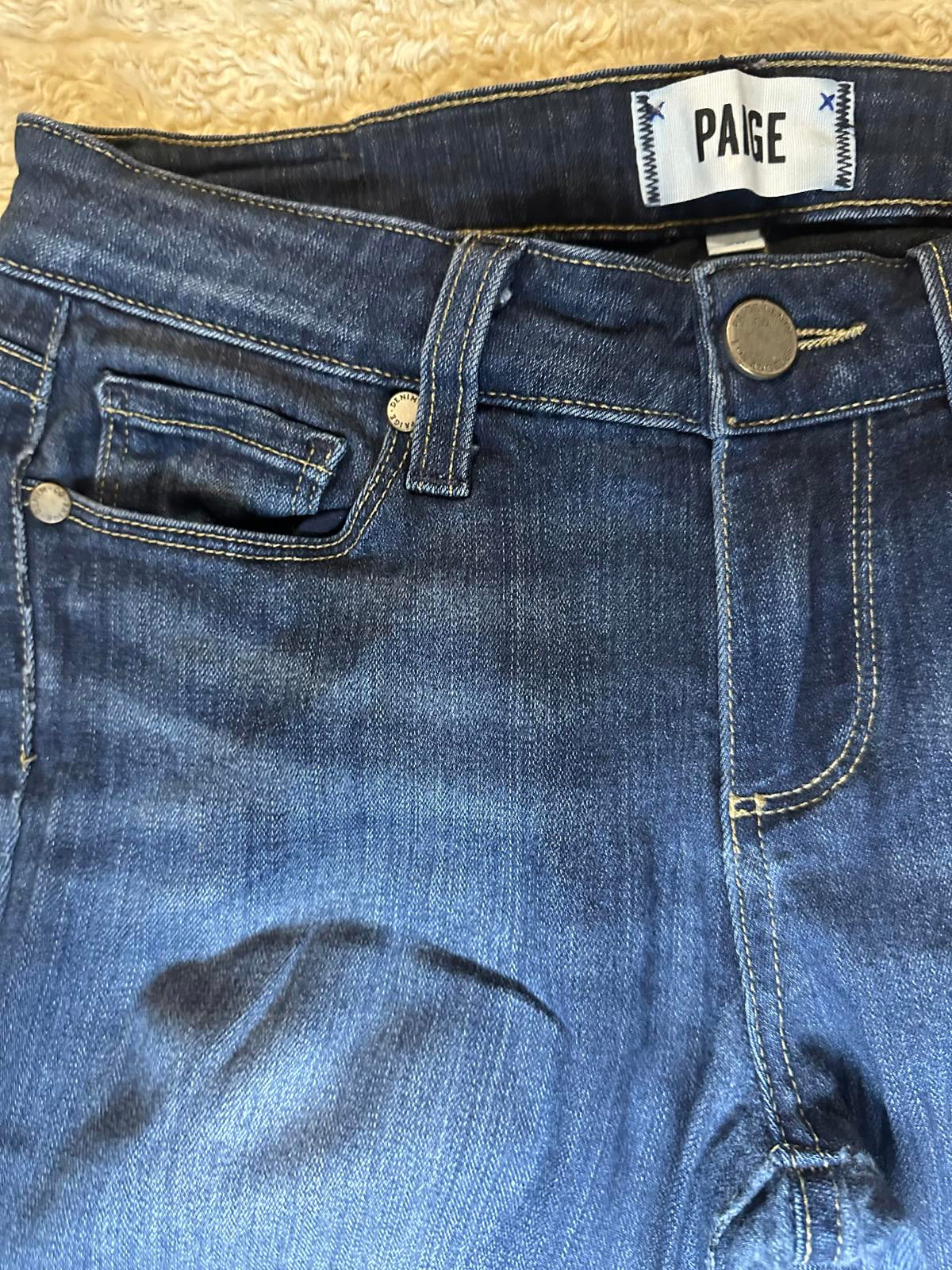 Paige 'Verdugo Ankle' medium wash low-rise skinny denim jeans Size 26