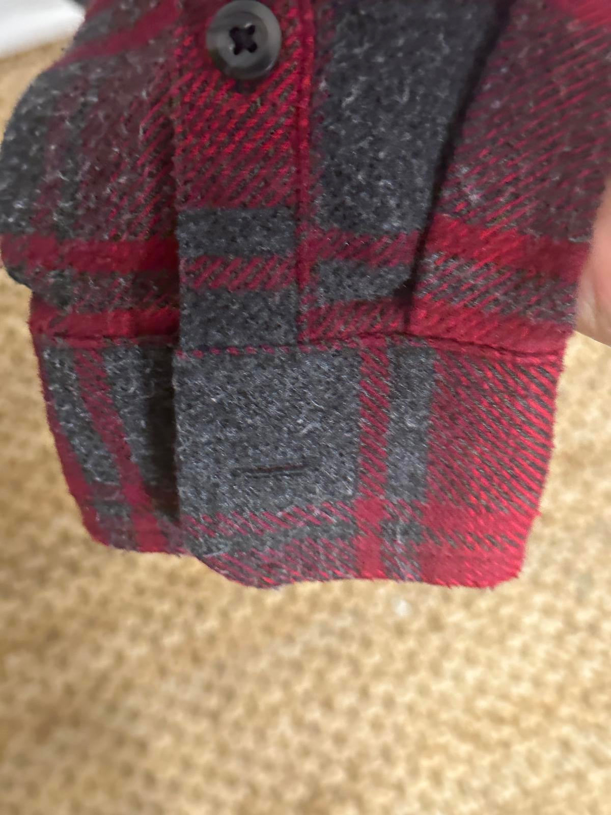 Orvis cotton-blend red/grey plaid flannel shacket Size XL